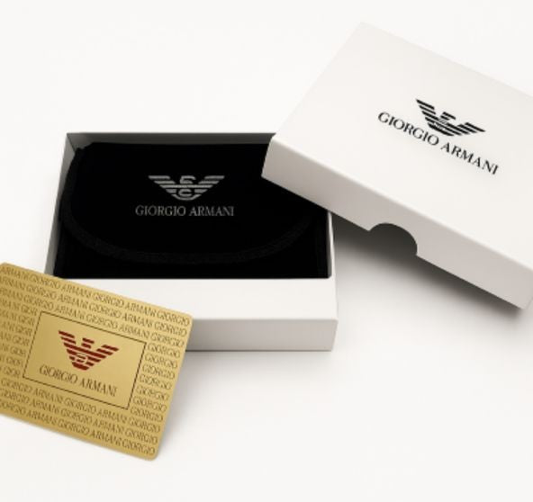 Armani Leather Trifold Wallet – Premium Gift Packaging Included