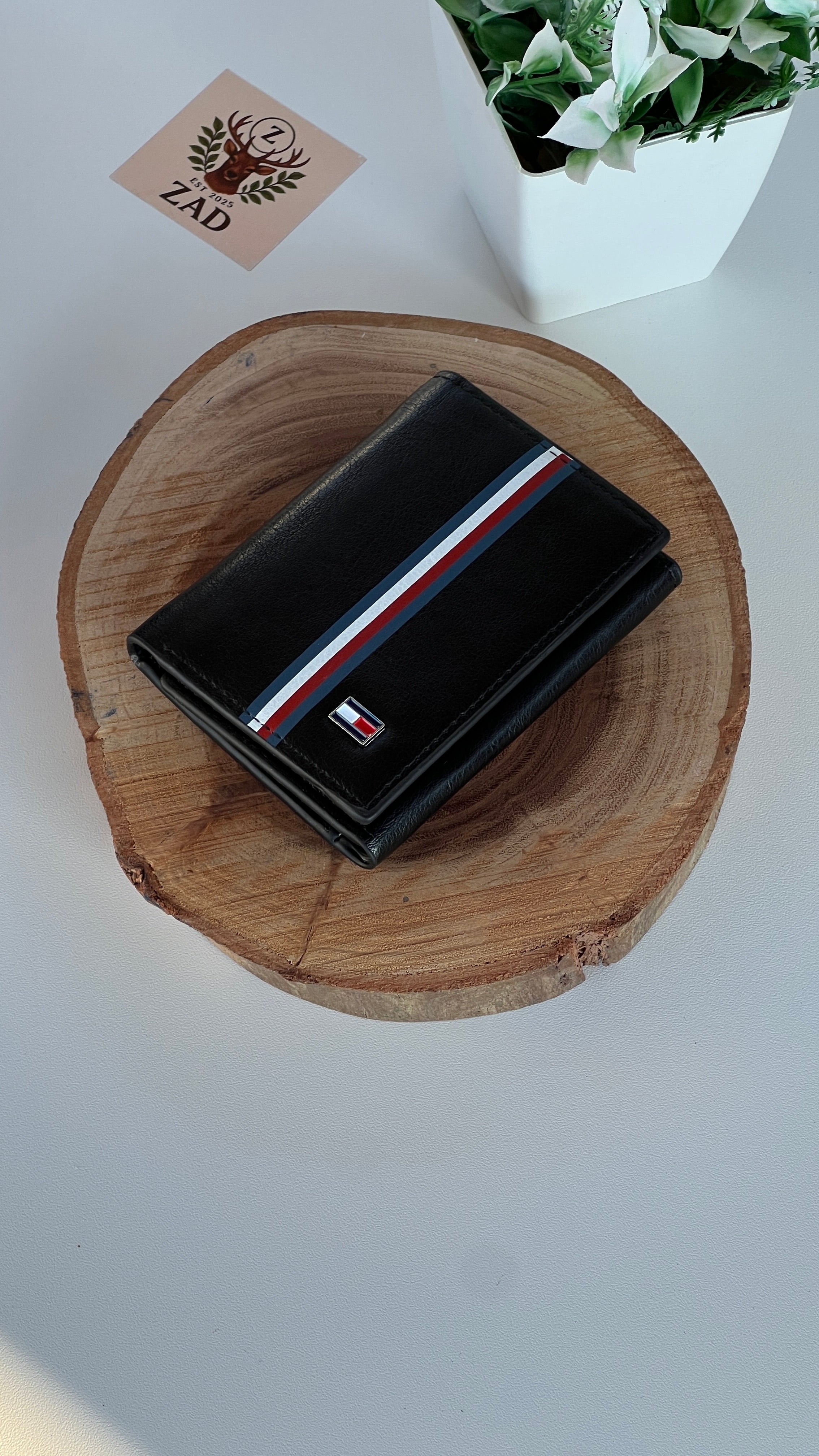 Tommy Hilfiger Leather Trifold Wallet – Premium Gift Packaging Included