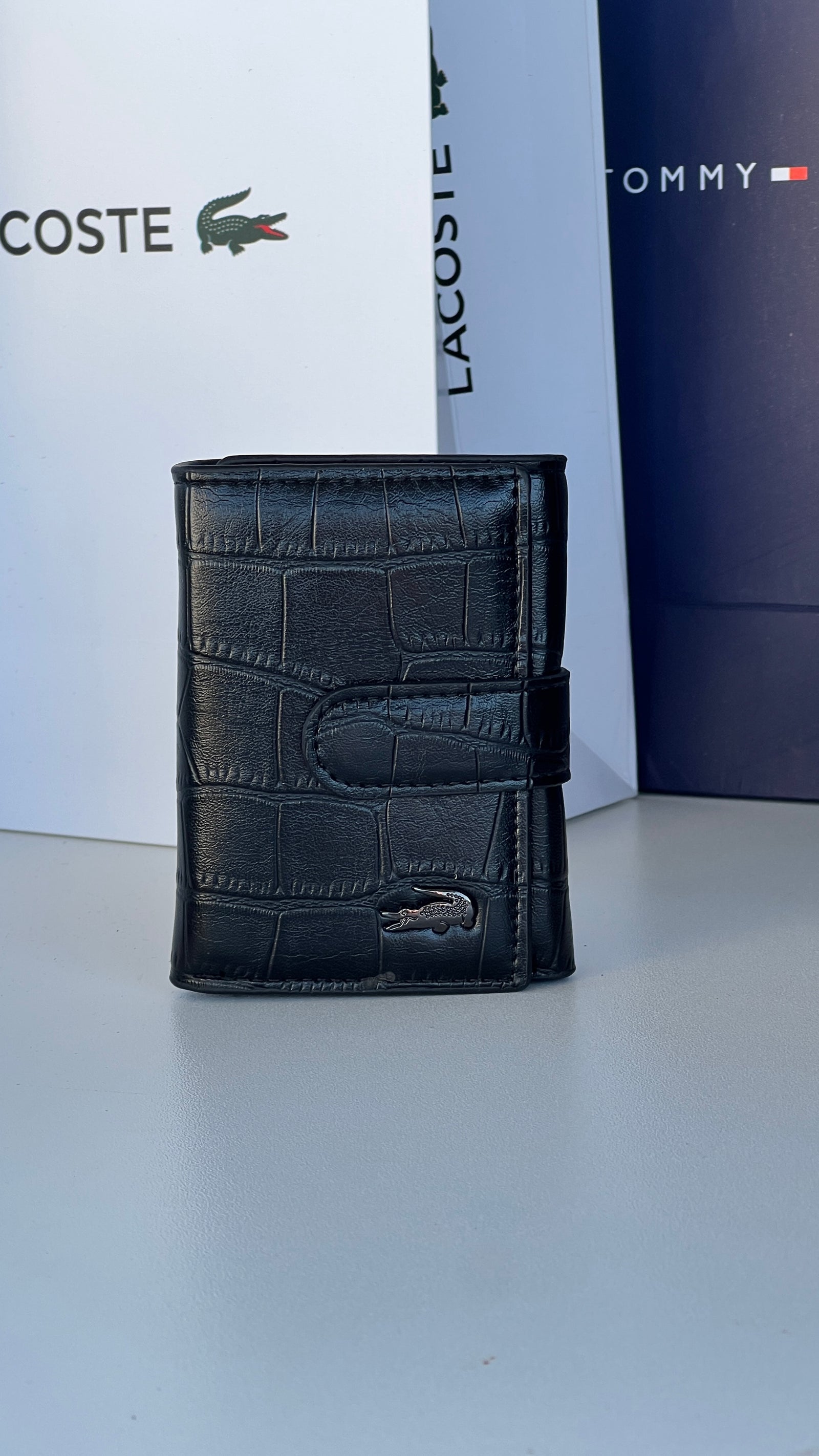 Lacoste Leather Trifold Wallet – Premium Gift Packaging Included