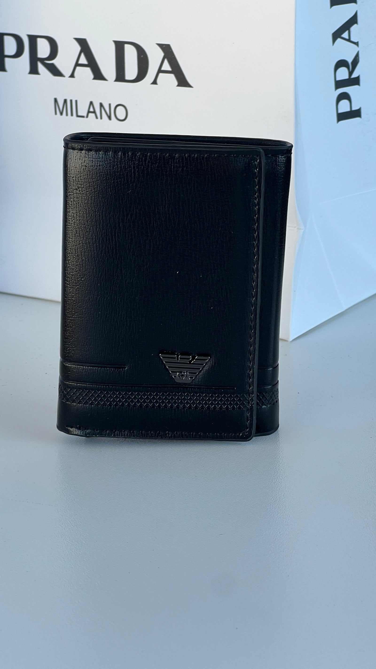 Armani Leather Trifold Wallet – Premium Gift Packaging Included