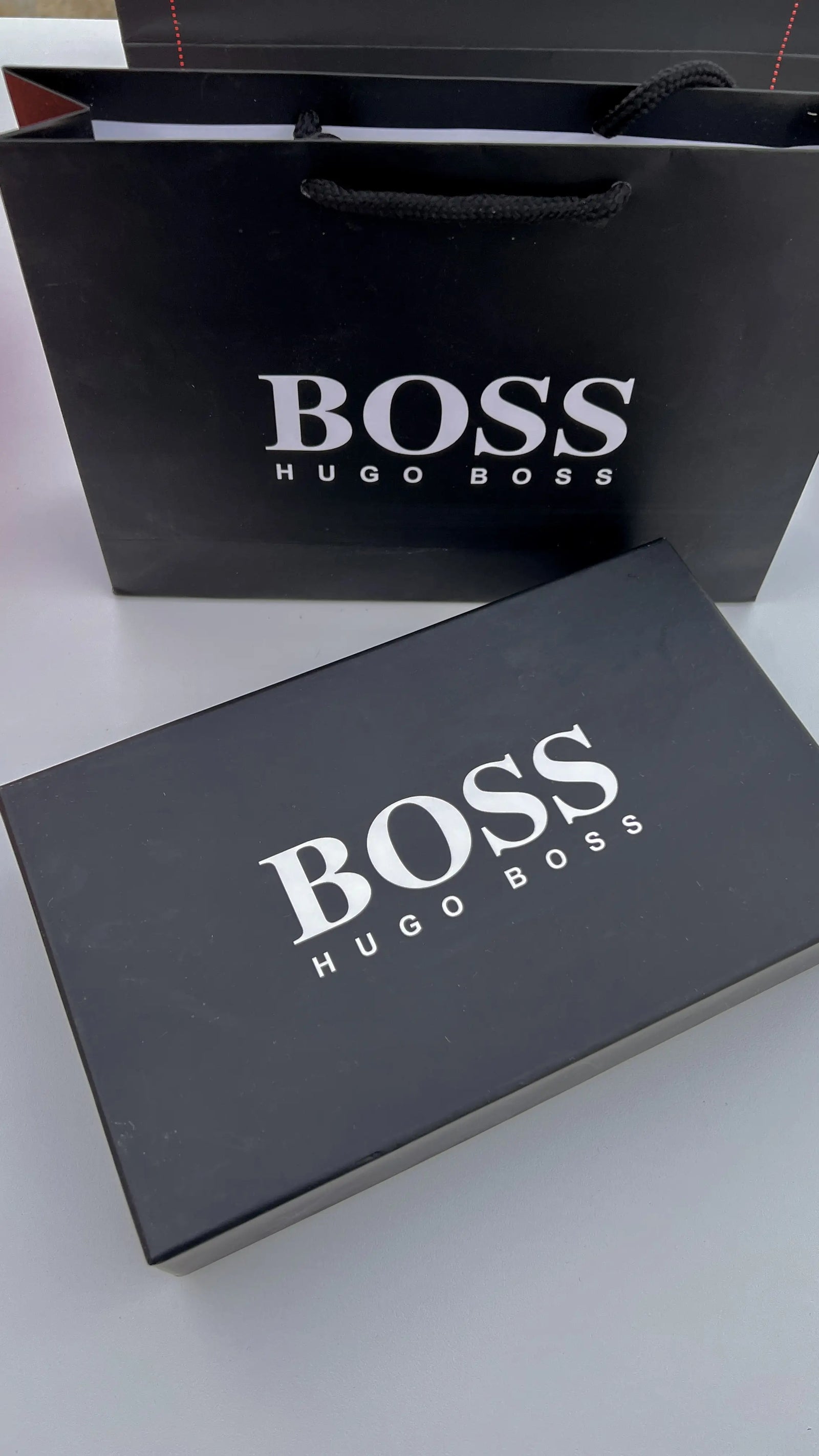BOSS Wallet & Double Face Belt Set – Premium Gift Set with Box & Bag