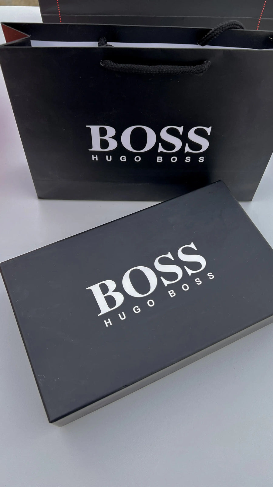 BOSS Wallet & Double Face Belt Set – Premium Gift Set with Box & Bag
