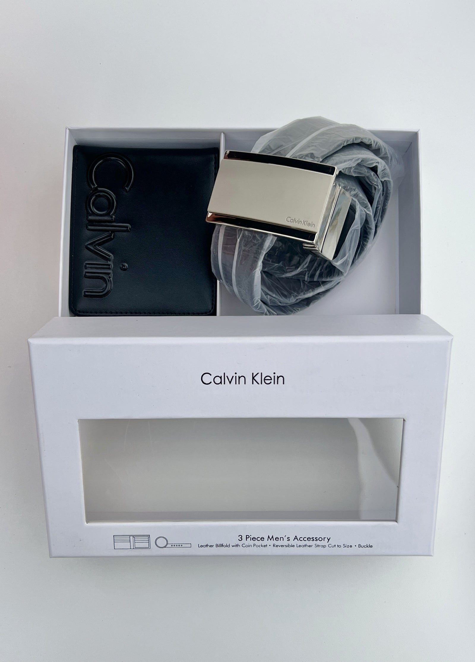 CALVIN KLEIN Wallet & Double Face Belt Set – Premium Gift Set with Box & Bag
