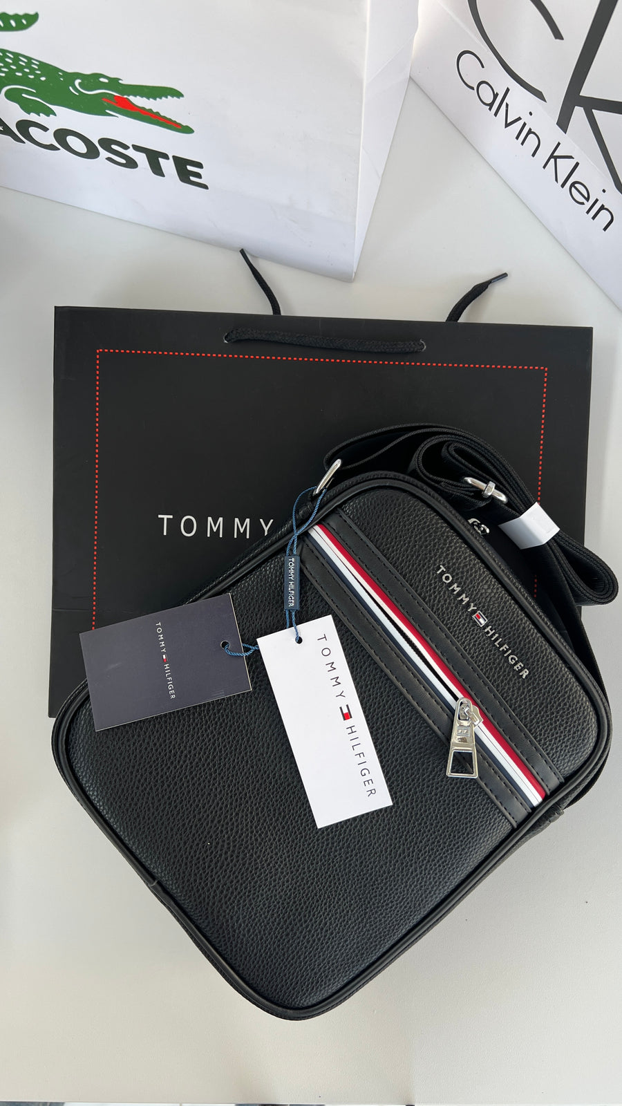 Tommy Hilfiger Crossbody Bag – Premium Stamped Bag with Gift Packaging