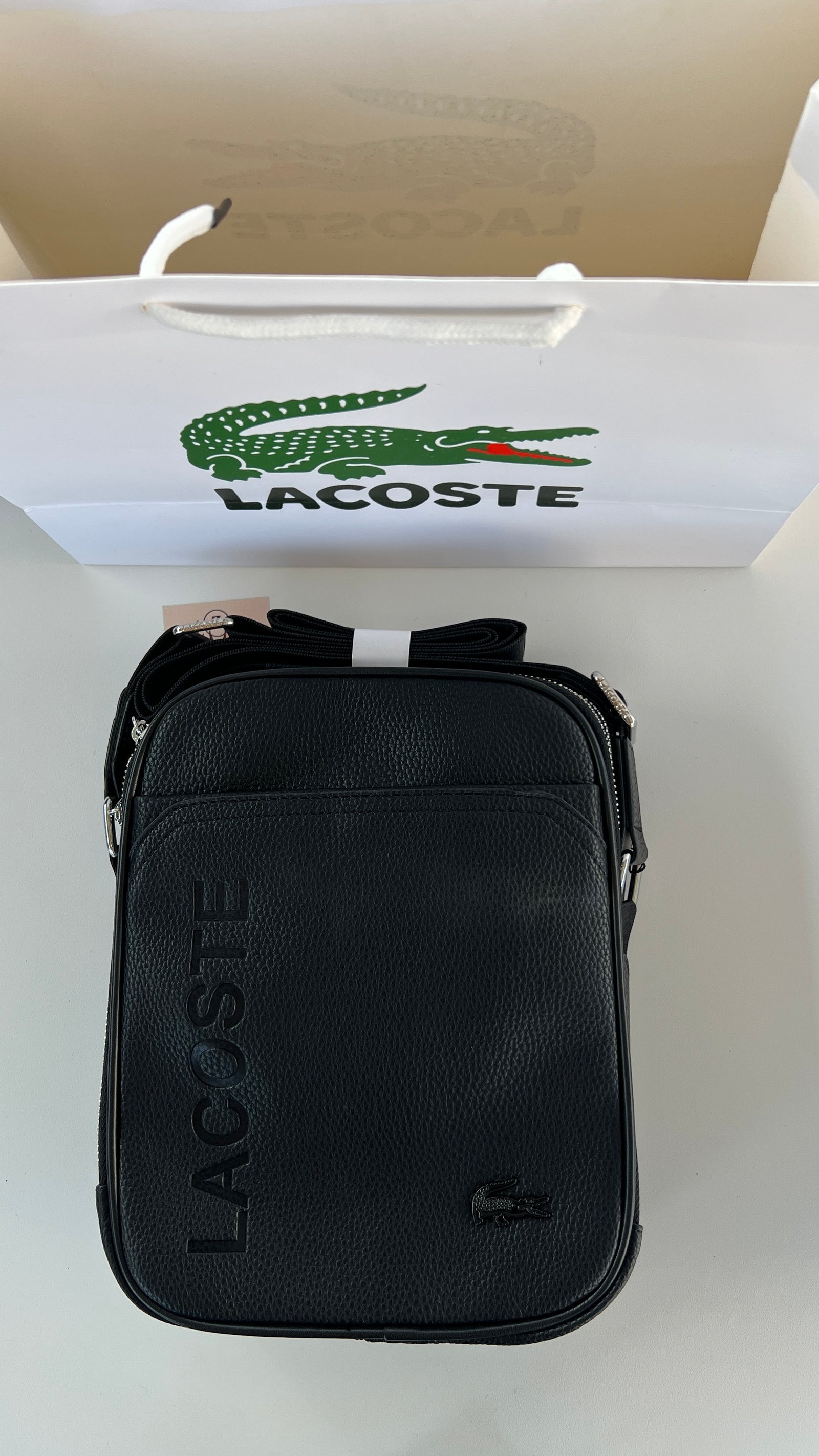 Lacoste Crossbody Bag – Premium Stamped Bag with Gift Packaging