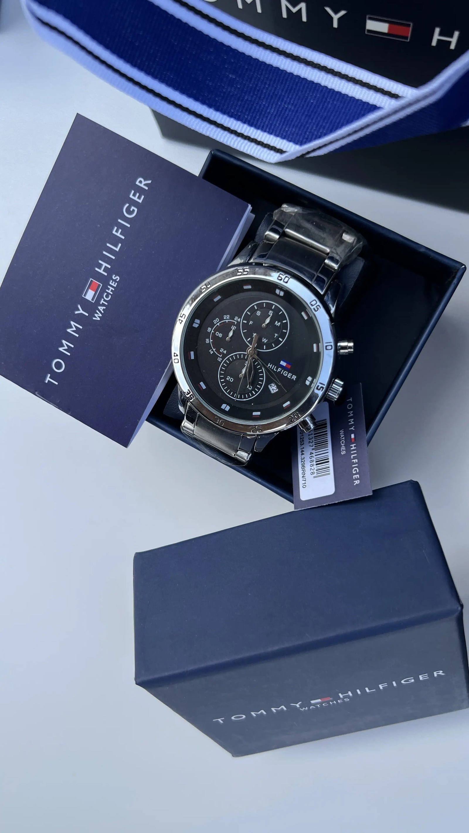 Tommy Hilfiger Leather Handbag, Bifold Wallet & Metal Watch Bundle