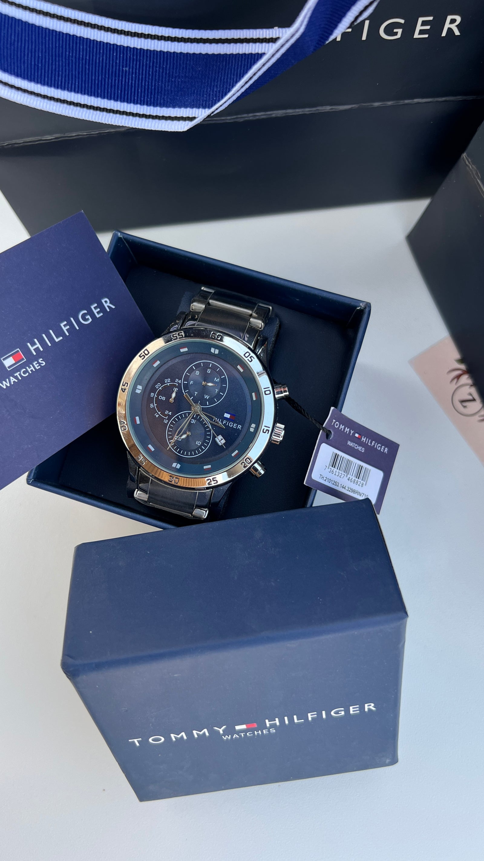 Tommy Hilfiger Metal Watch – Day Date Display with Premium Packaging