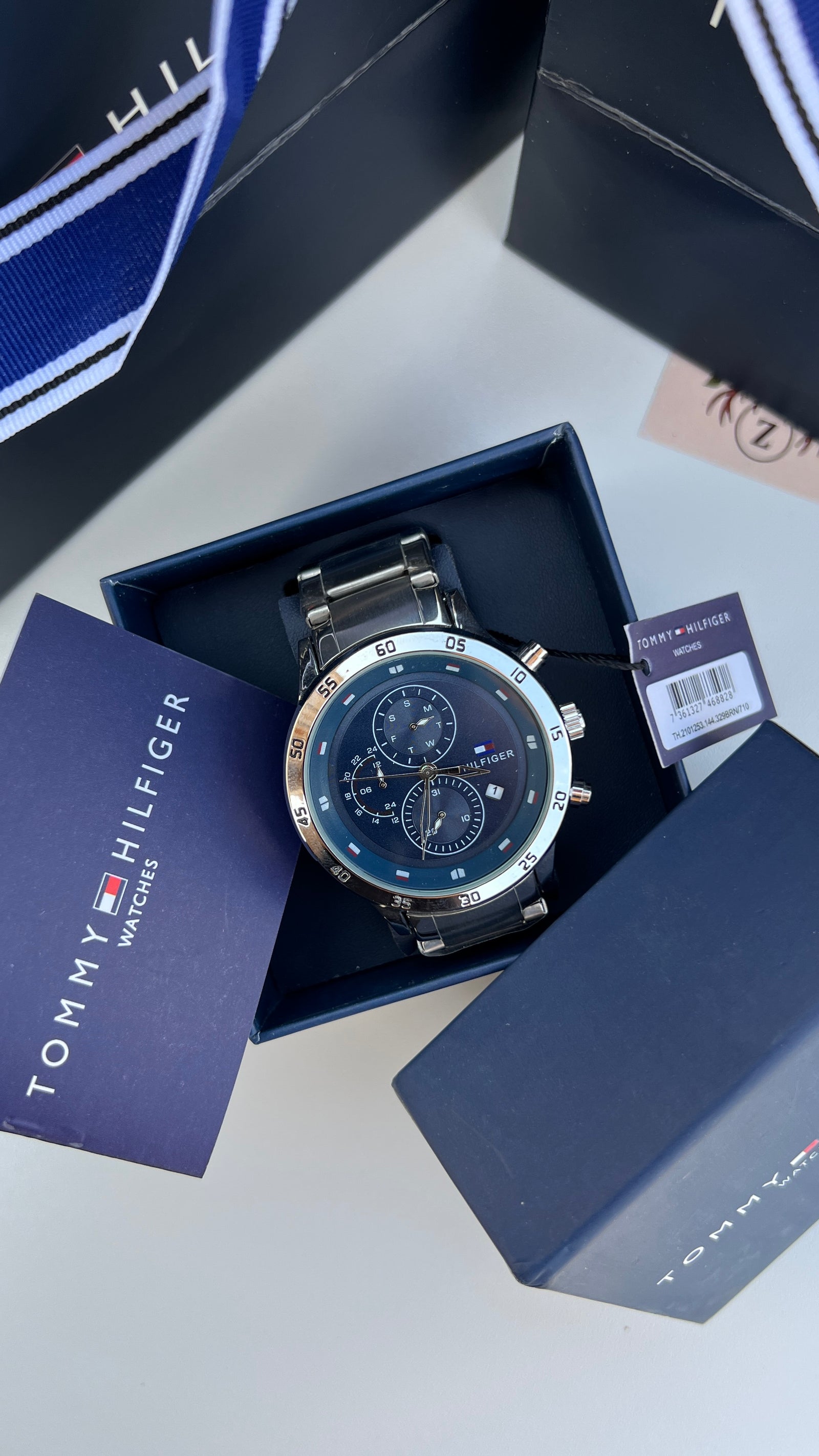 Tommy Hilfiger Metal Watch – Day Date Display with Premium Packaging