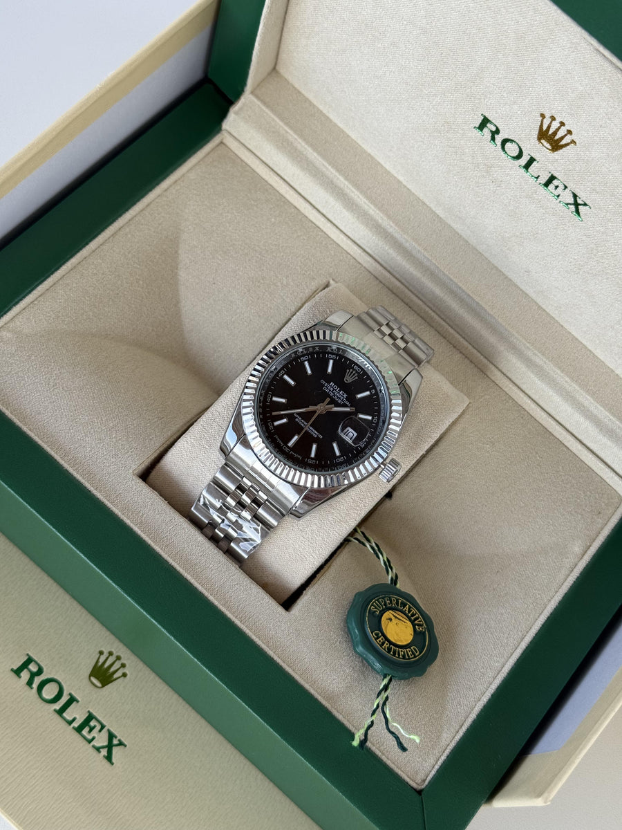 Rolex Datejust Metal Watch – Day Date Display with Standard Gift Box Packaging