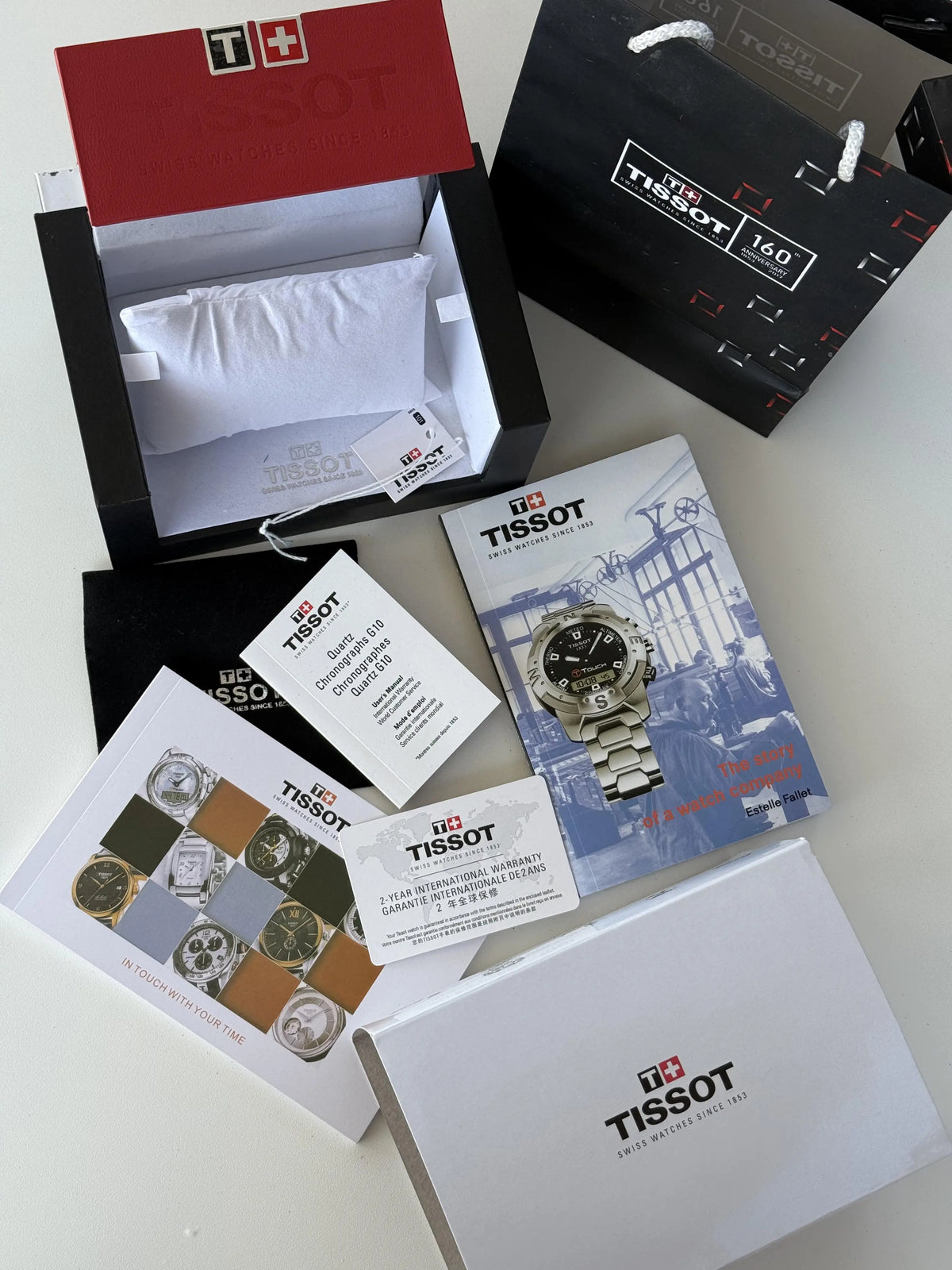 Tissot Watch Packaging Set – Premium Box with Catalog & Shopping Bag