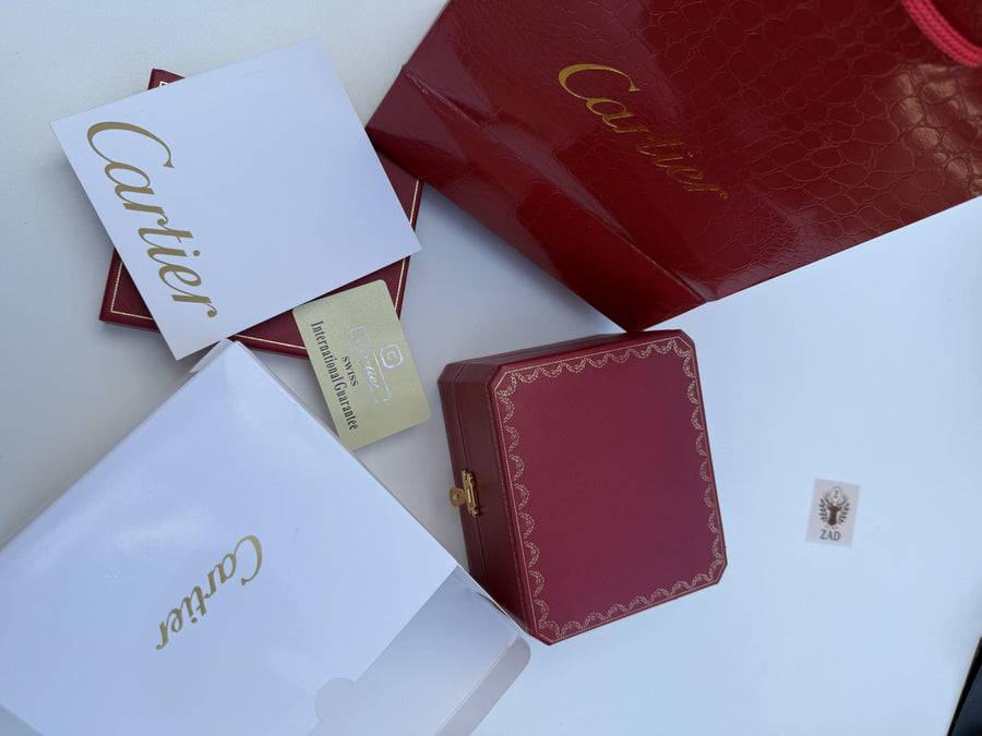 Cartier Watch Packaging Set – Premium Box with Cards, Catalogs & Shopping Bag