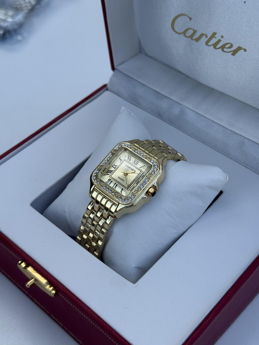 ساعة كارتييه (Cartier) المعدنية – مع علبة فاخرة
