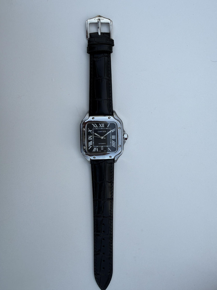 ساعة كارتييه (Cartier) الجلدية – مع علبة فاخرة