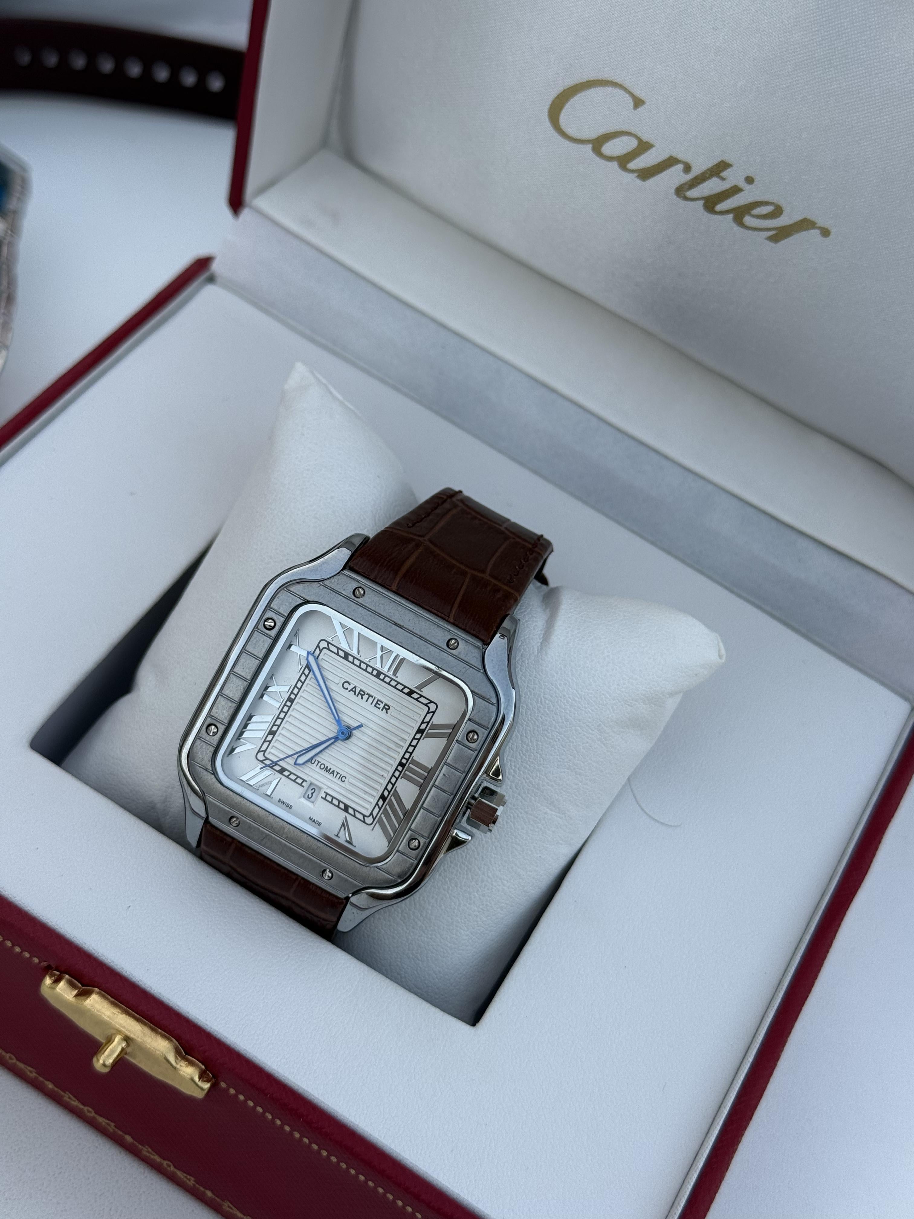 Cartier leather Watch – with Premium Packaging