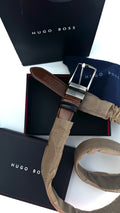 Hugo Boss Double face Belt – Black & Brown with Classic Buckle