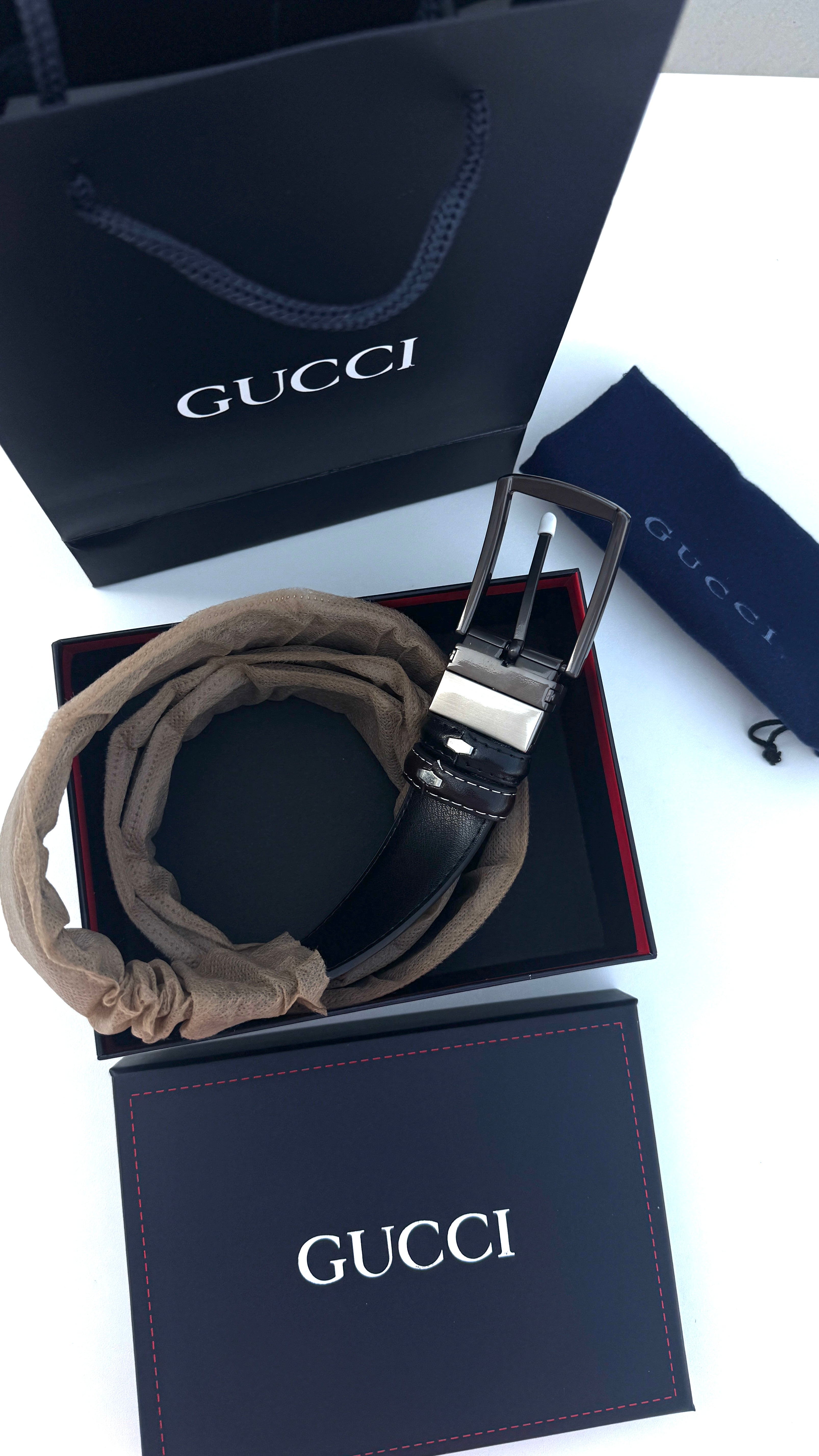 Gucci Double face Belt – Black & Brown with Classic Buckle