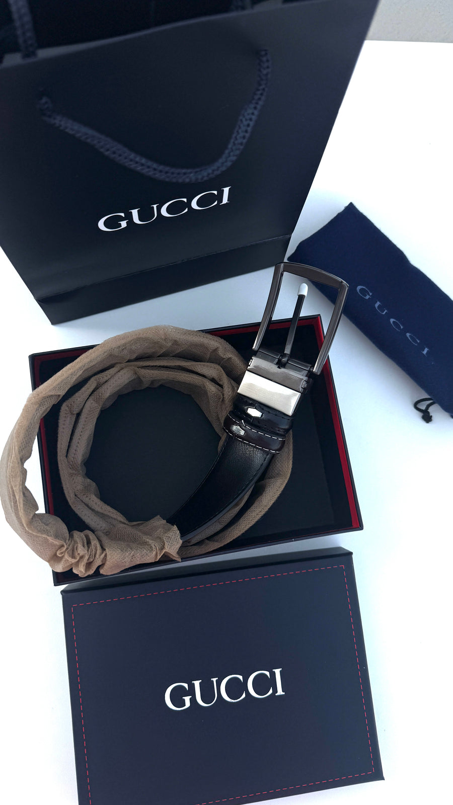 Gucci Double face Belt – Black & Brown with Classic Buckle
