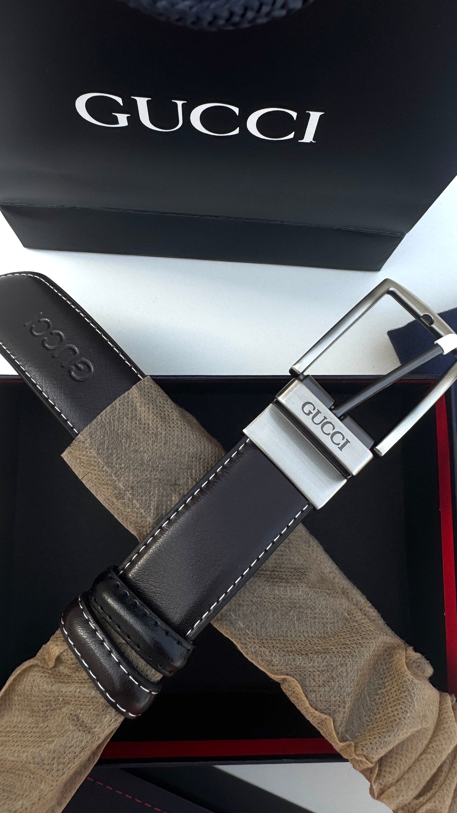Gucci Double face Belt – Black & Brown with Classic Buckle