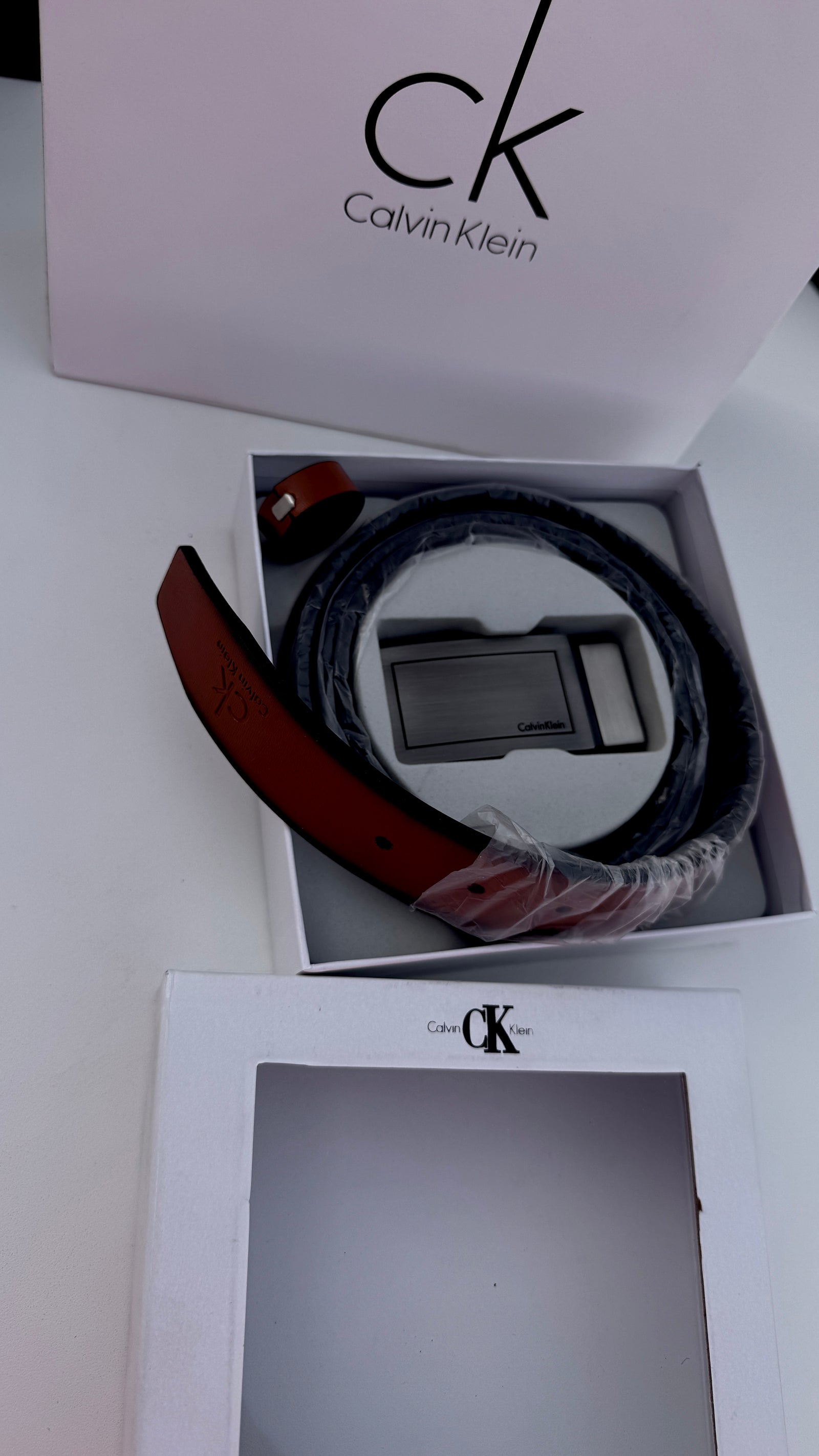Calvin Klein Double face Belt – Black & Brown with Classic Buckle