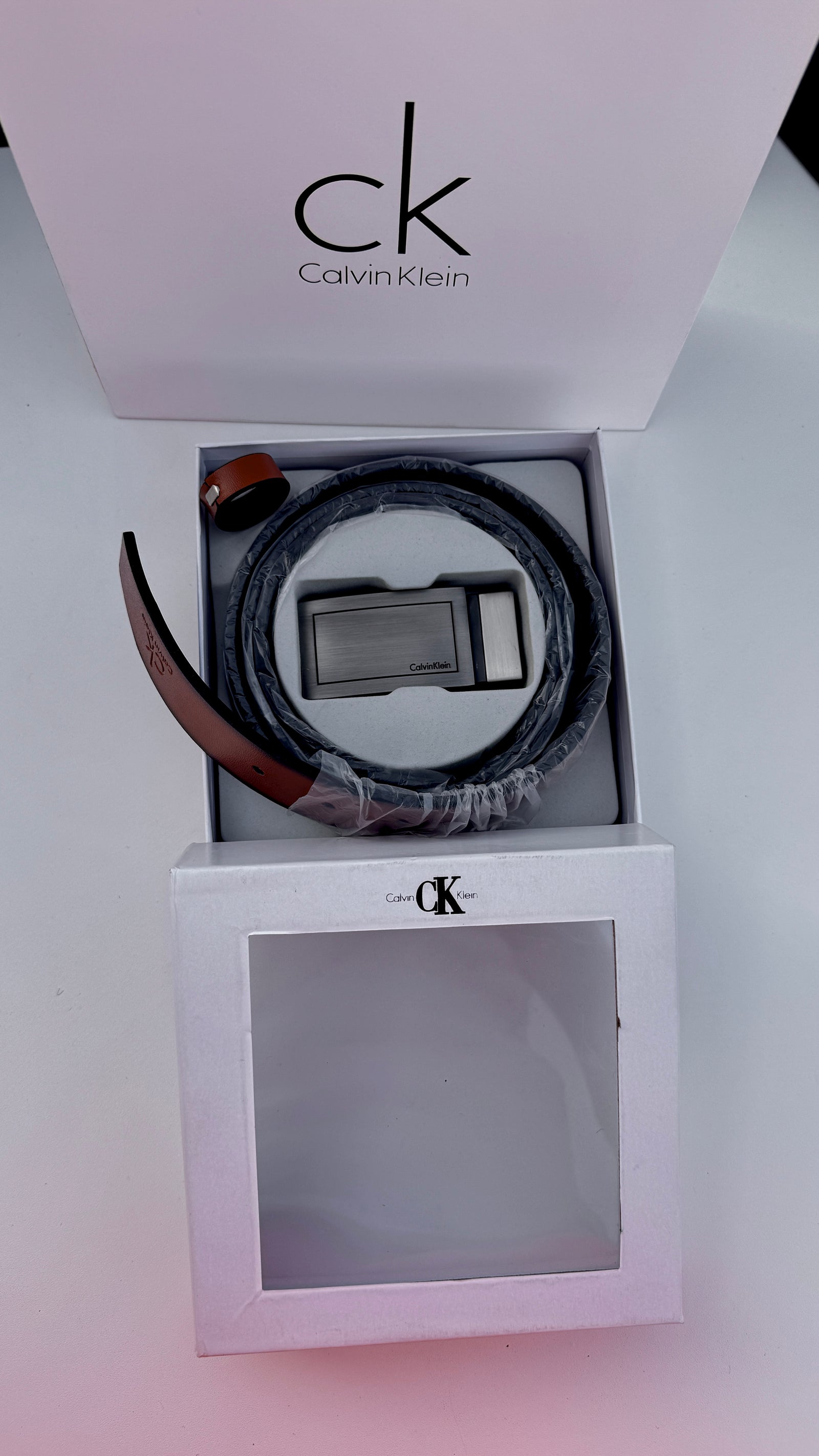 Calvin Klein Double face Belt – Black & Brown with Classic Buckle