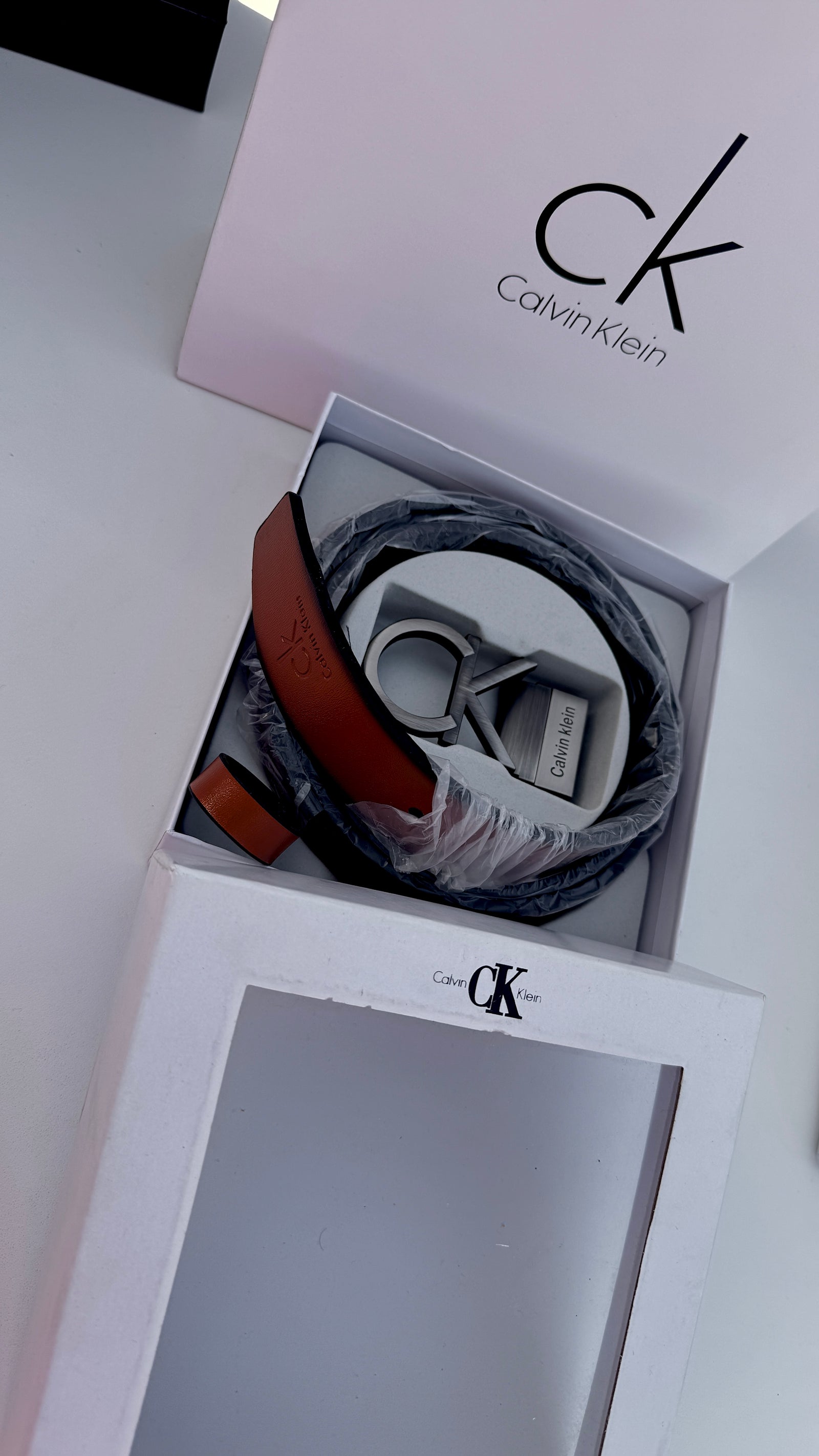 Calvin Klein Double face Belt – Black & Brown with Classic Buckle