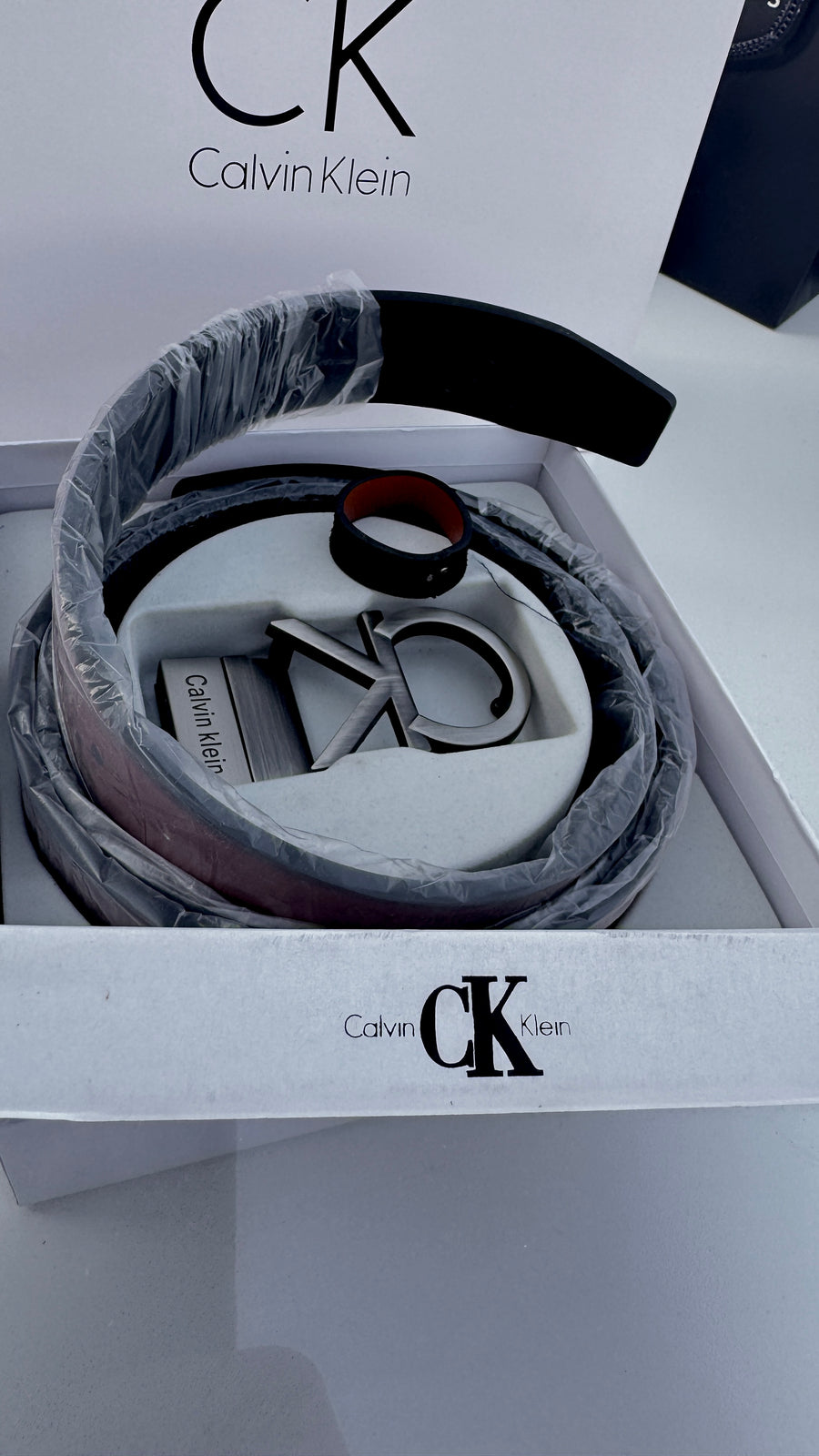 Calvin Klein Double face Belt – Black & Brown with Classic Buckle
