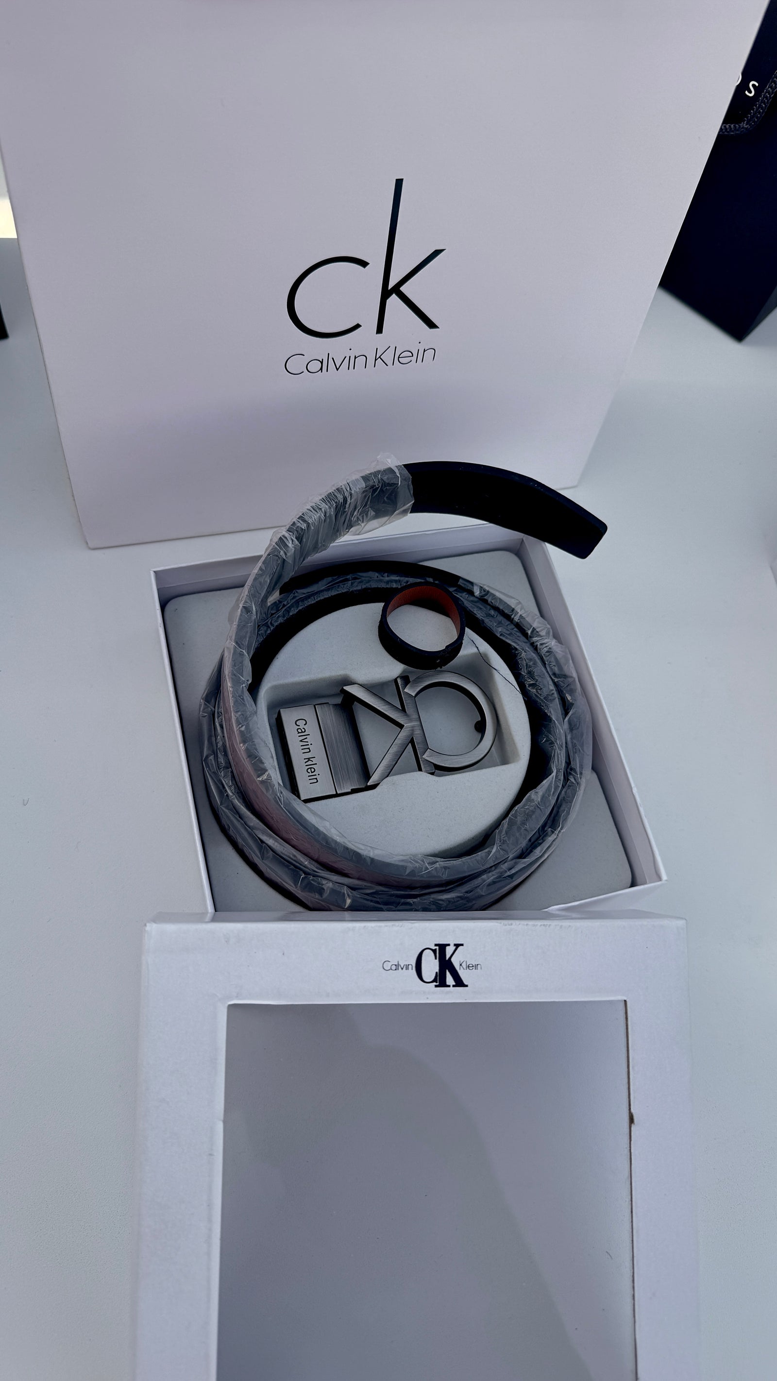 Calvin Klein Double face Belt – Black & Brown with Classic Buckle