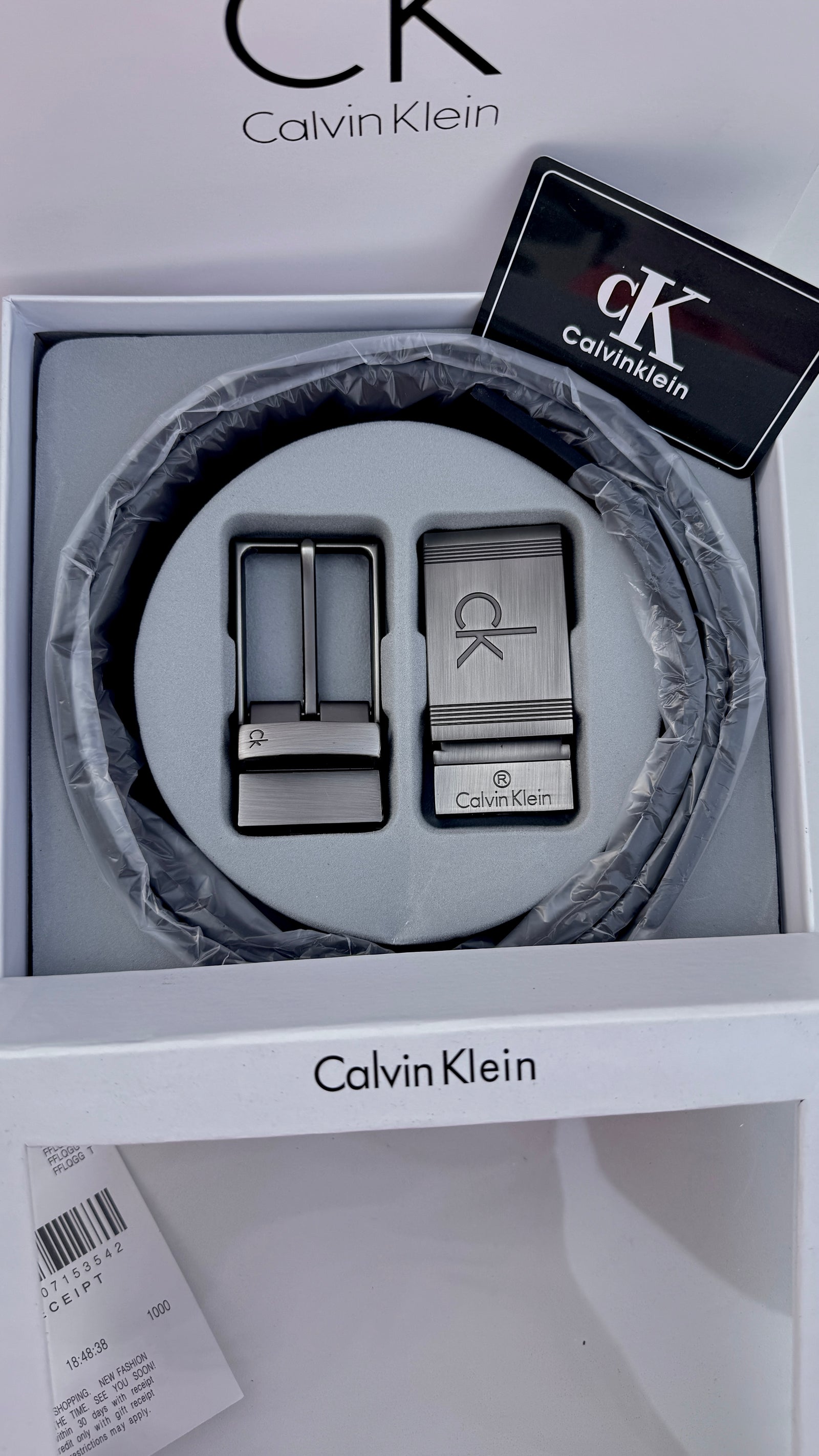 Calvin Klein 3 Piece Belt Set – Reversible Belt with Two Buckles