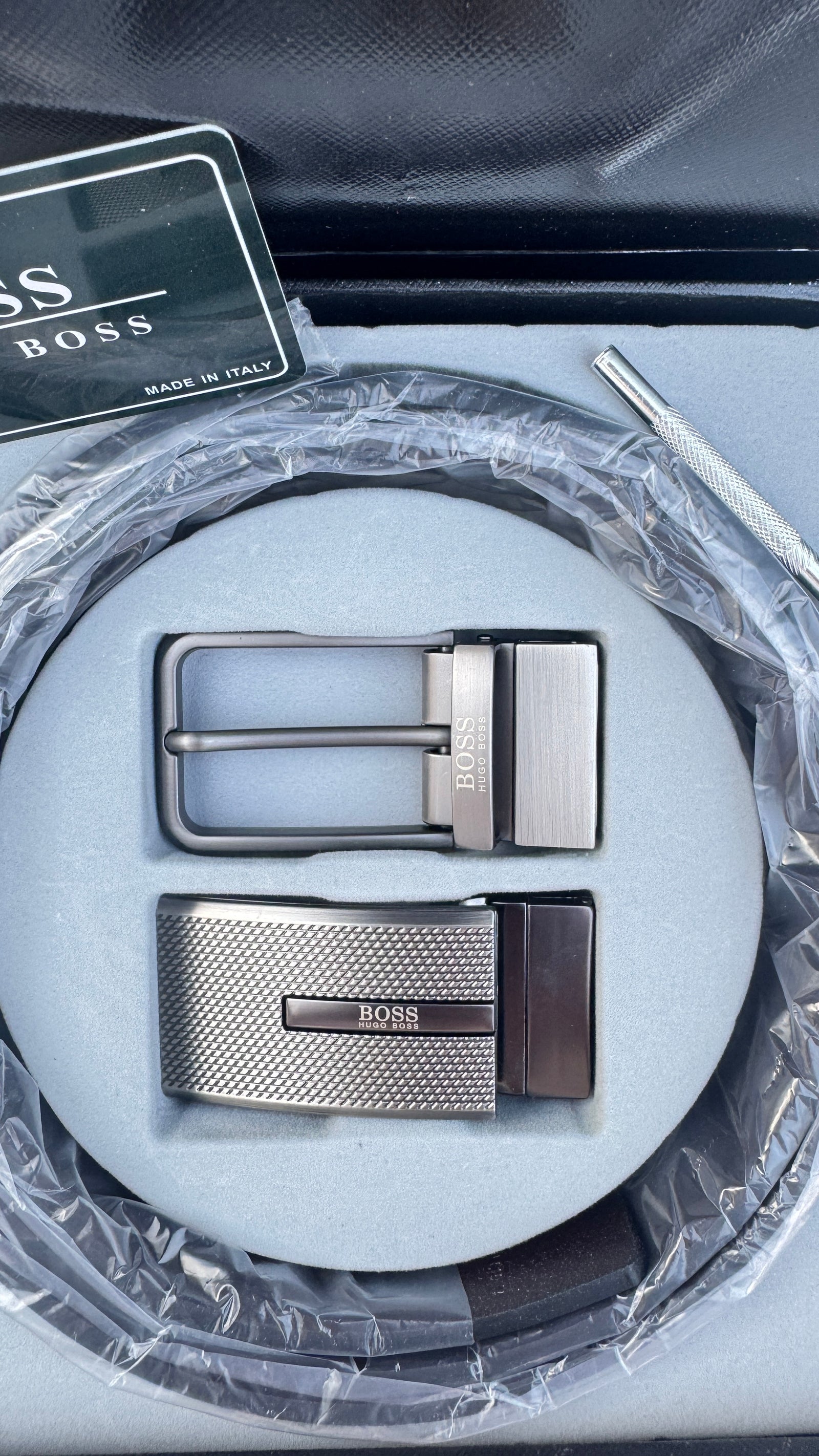 BOSS 3 Piece Belt Set – Reversible Belt with Two Buckles