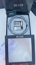 طقم حزام BOSS من 3 قطع – حزام بوجهين مع إبزيمين