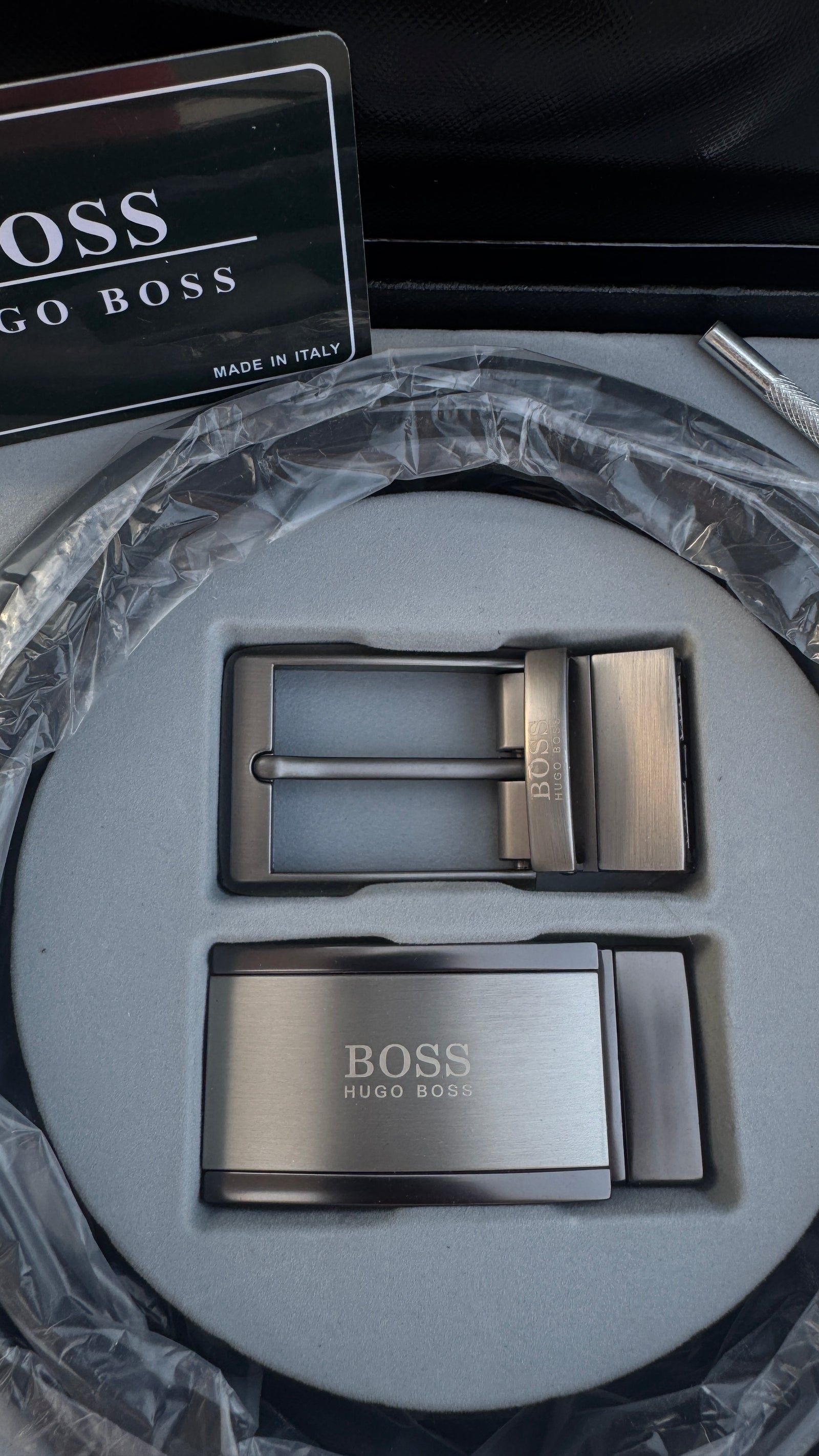 BOSS 3 Piece Belt Set – Reversible Belt with Two Buckles