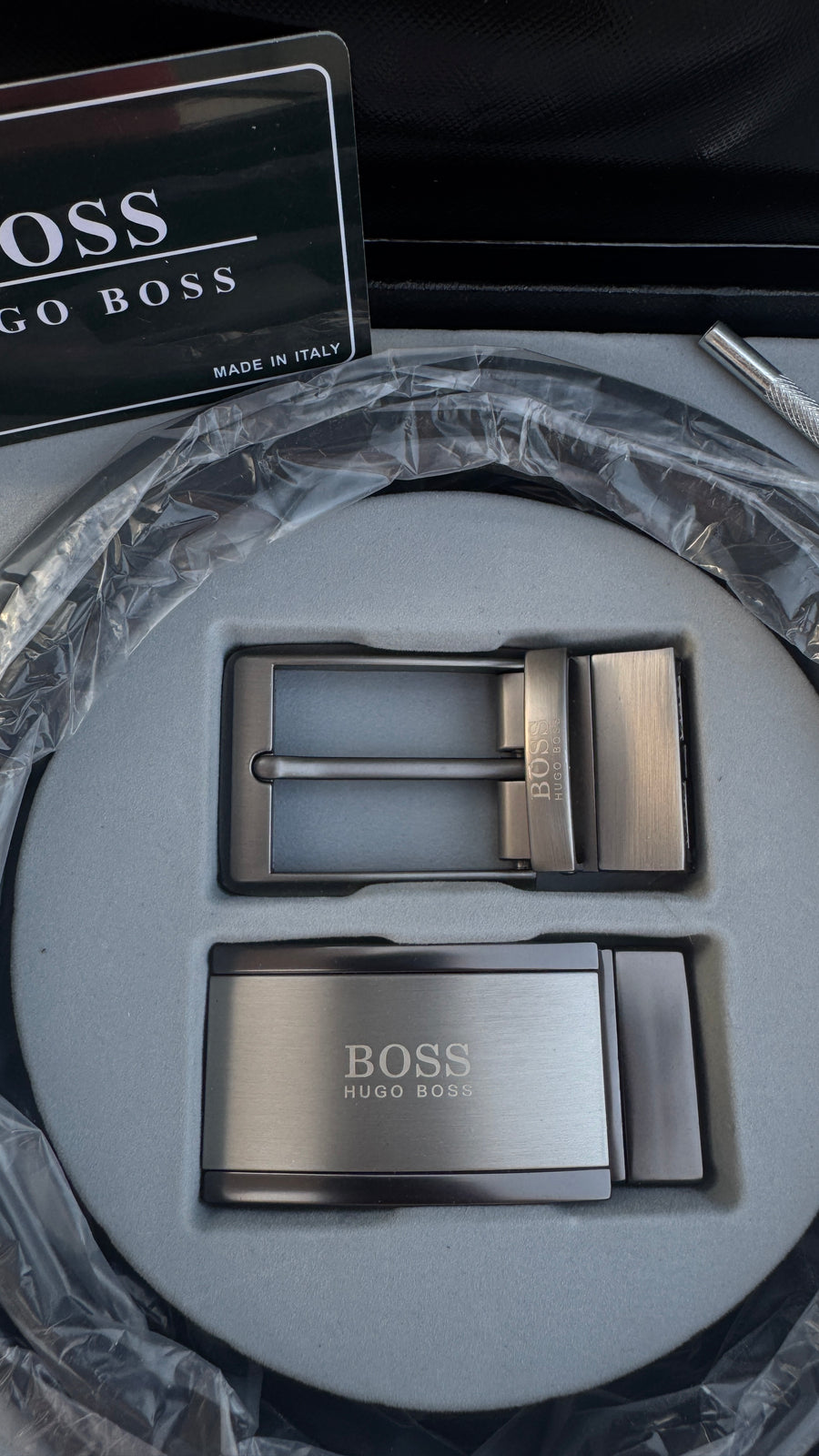 BOSS 3 Piece Belt Set – Reversible Belt with Two Buckles