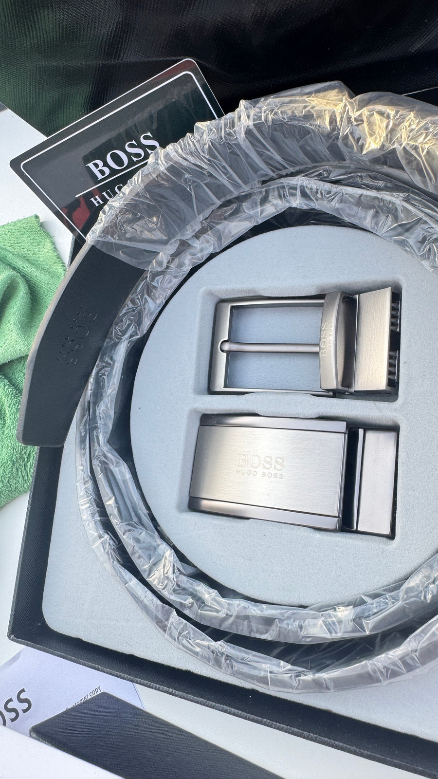 BOSS 3 Piece Belt Set – Reversible Belt with Two Buckles