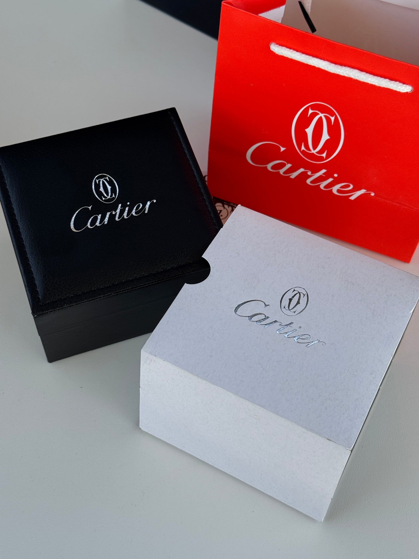 Cartier Leather Watch Box – Premium Storage Box with Shopping Bag