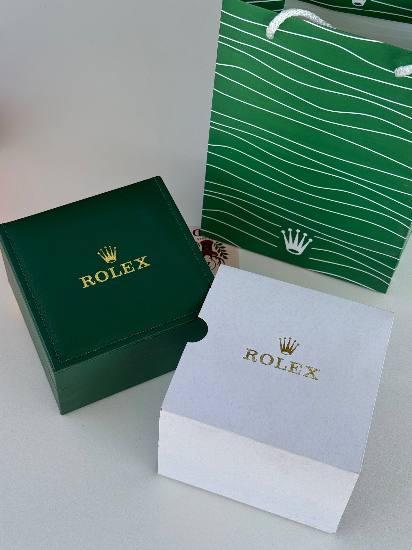 Rolex Leather Watch Box – Premium Storage Box with Shopping Bag