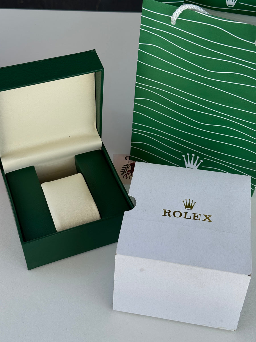 Rolex Leather Watch Box – Premium Storage Box with Shopping Bag