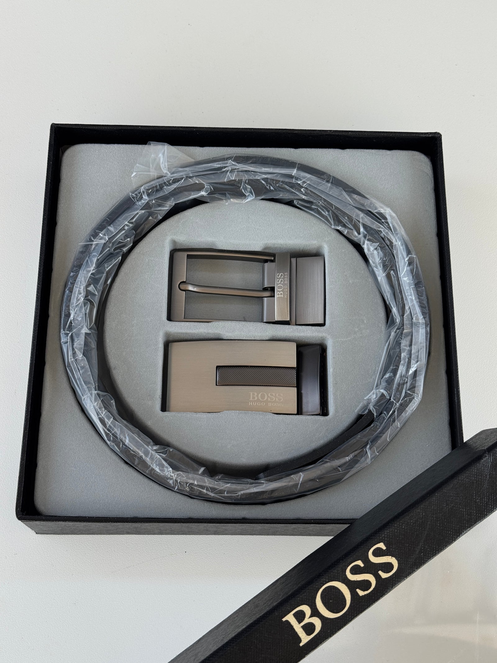 BOSS 3 Piece Belt Set – Reversible Belt with Two Buckles