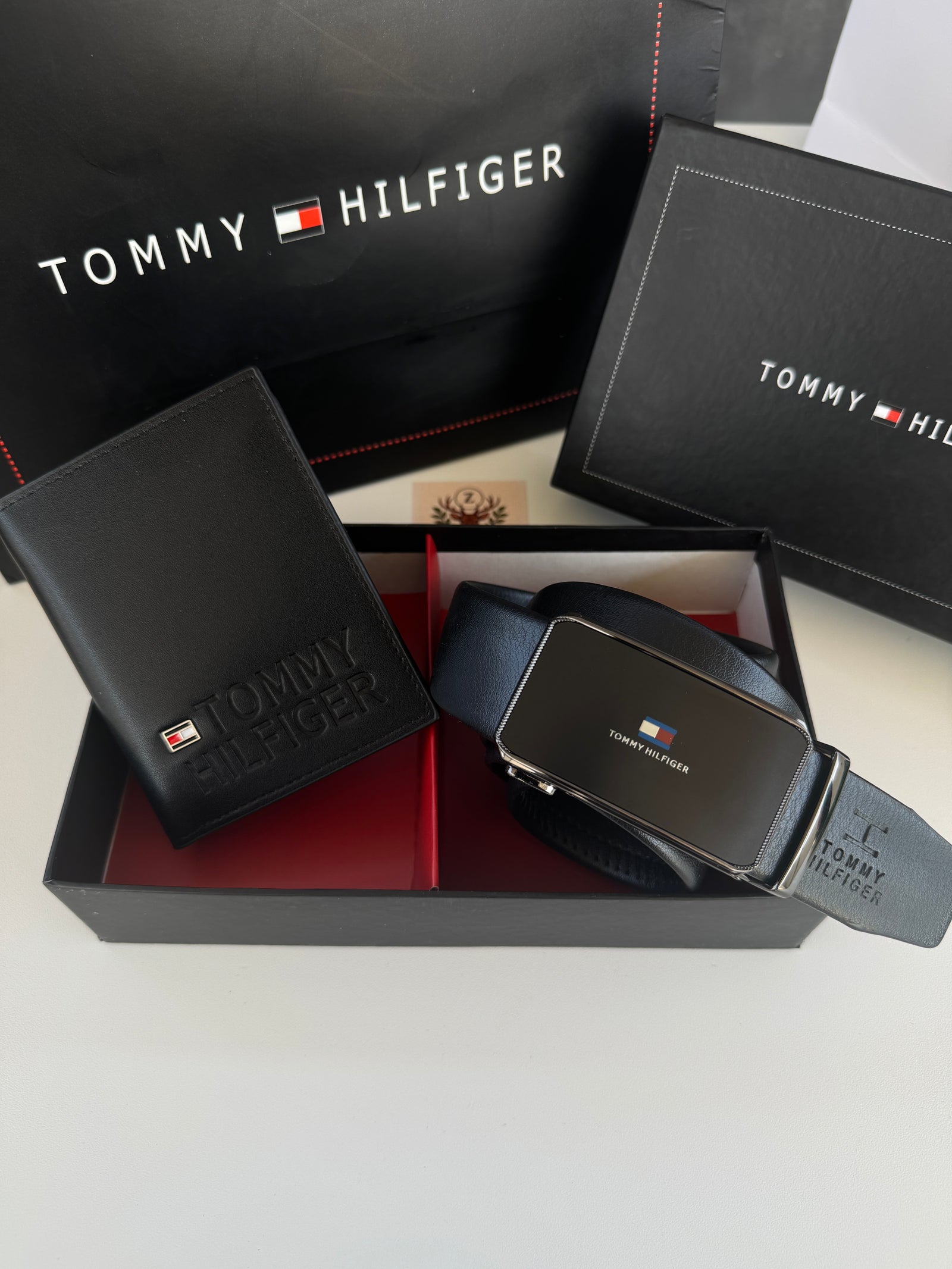 Tommy Hilfiger Wallet & Automatic Belt Set – Premium Gift Set with Box & Bag