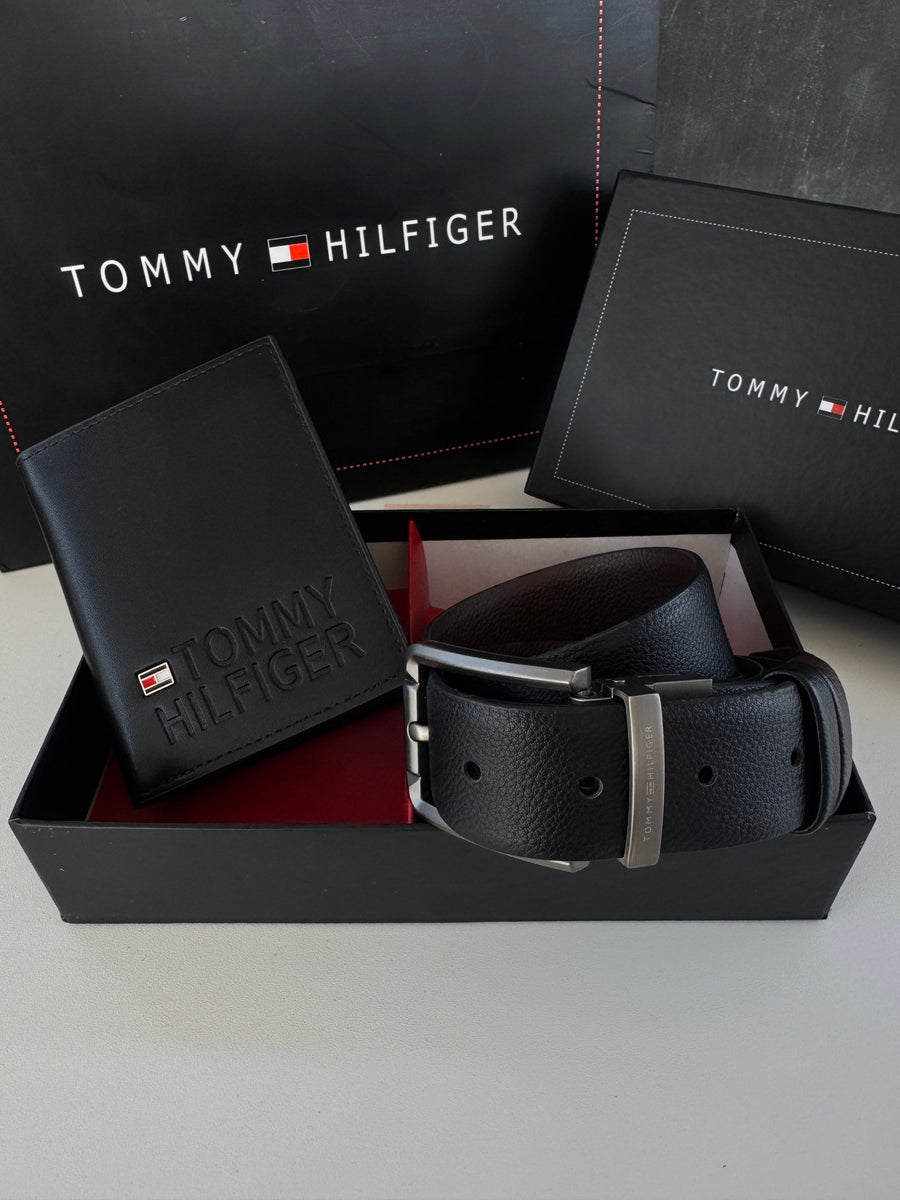 Tommy Hilfiger Wallet & Double Face Belt Set – Premium Gift Set with Box & Bag