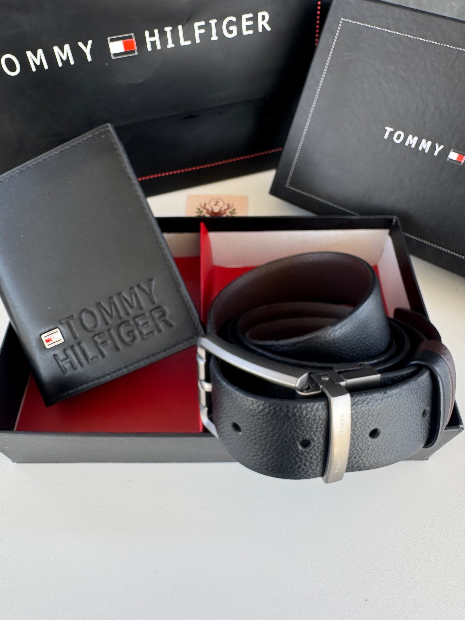 Tommy Hilfiger Wallet & Double Face Belt Set – Premium Gift Set with Box & Bag