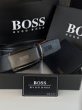 طقم محفظة وحزام أوتوماتيكي من BOSS – مجموعة هدايا فاخرة مع صندوق وحقيبة