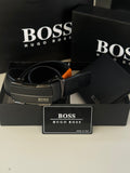 طقم محفظة وحزام أوتوماتيكي من BOSS – طقم هدايا فاخر مع علبة وحقيبة