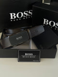 طقم محفظة وحزام أوتوماتيكي من BOSS – طقم هدايا فاخر مع علبة وحقيبة