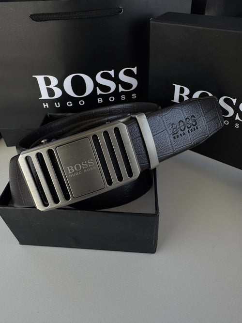 BOSS Wallet & Automatic Belt Set – Premium Gift Set with Box & Bag