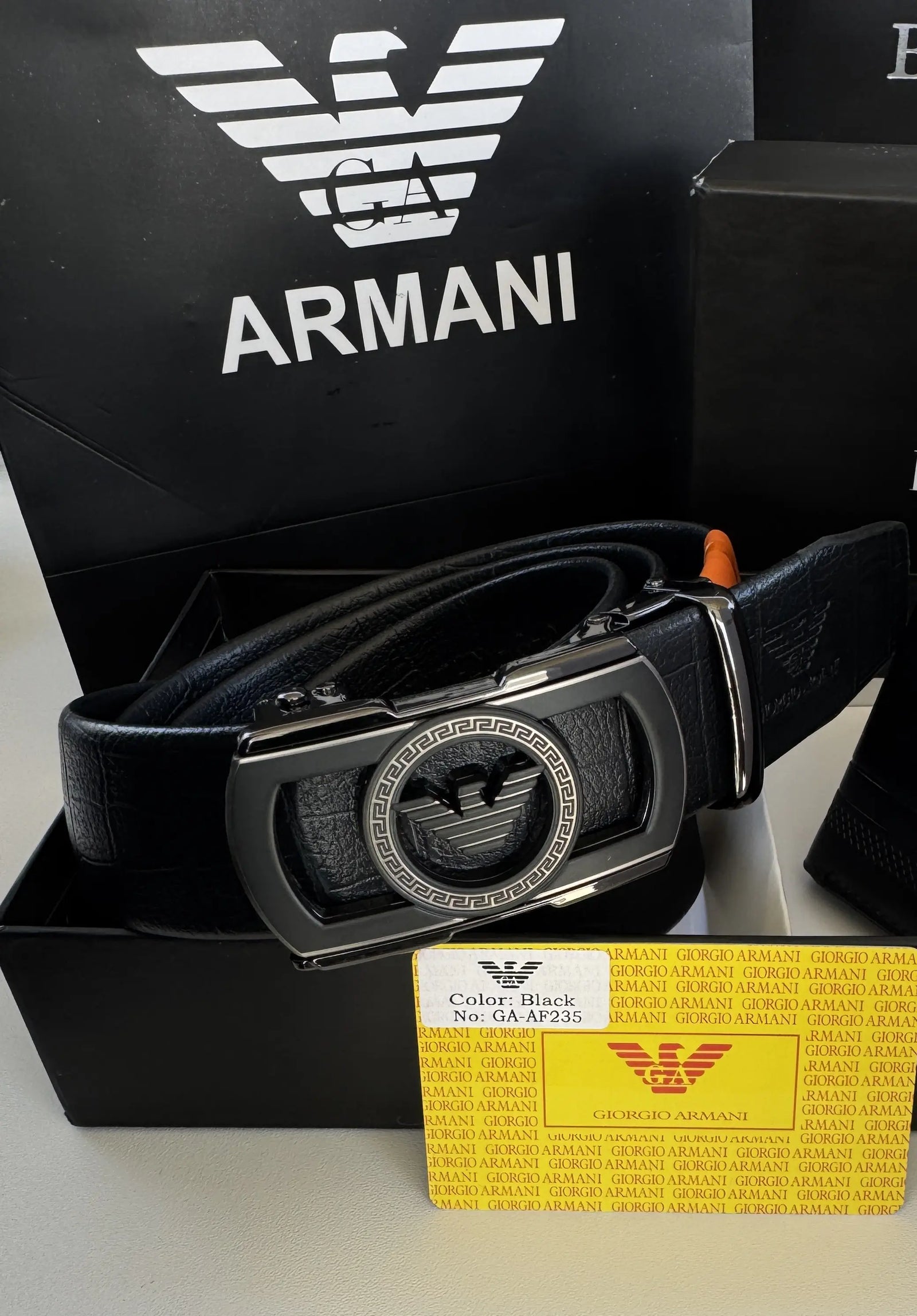 ARMANI Wallet & Automatic Belt Set – Premium Gift Set with Box & Bag