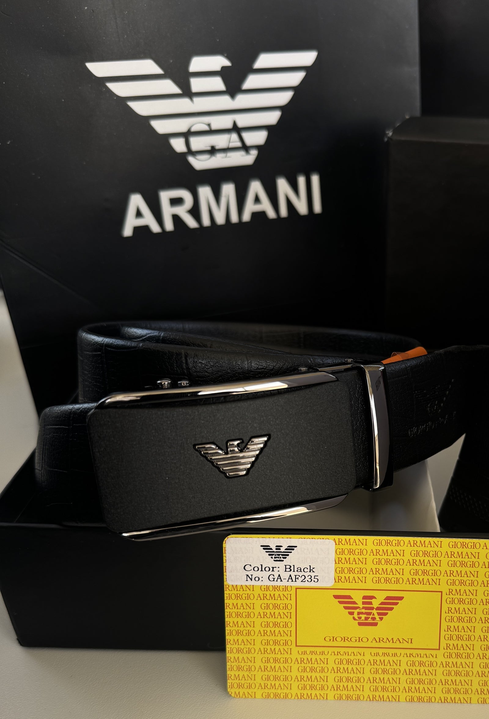 Armani Automatic Belt – Adjustable Belt with Gift Box & Bag