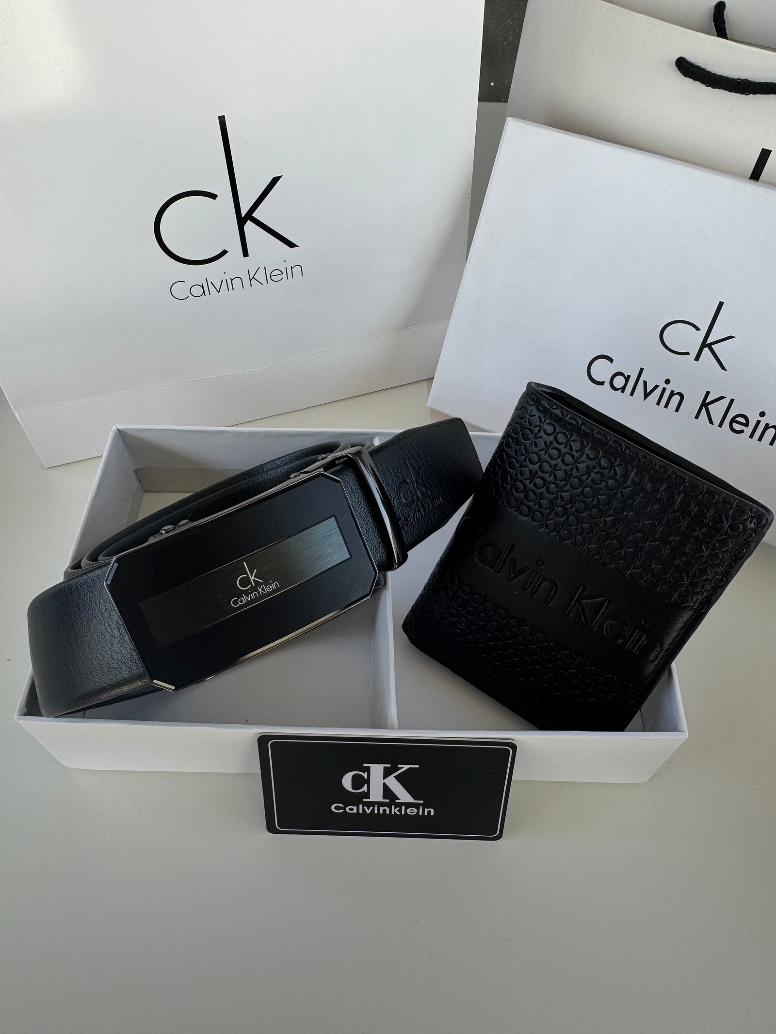 CALVIN KLEIN Wallet & Automatic Belt Set – Premium Gift Set with Box & Bag