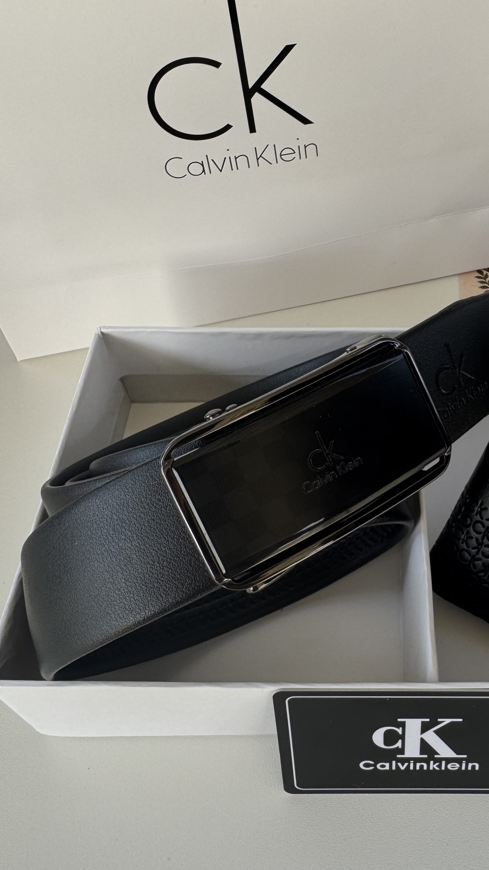 Calvin Klein Automatic Belt – Adjustable Belt with Gift Box & Bag