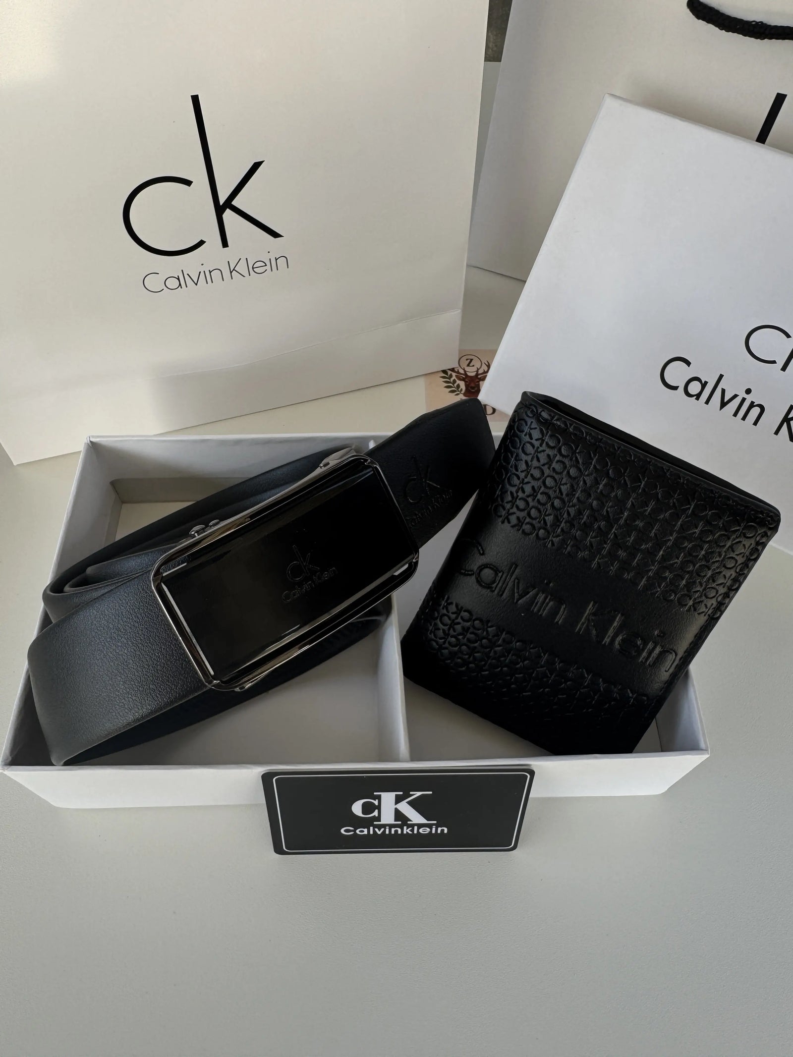 CALVIN KLEIN Wallet & Automatic Belt Set – Premium Gift Set with Box & Bag