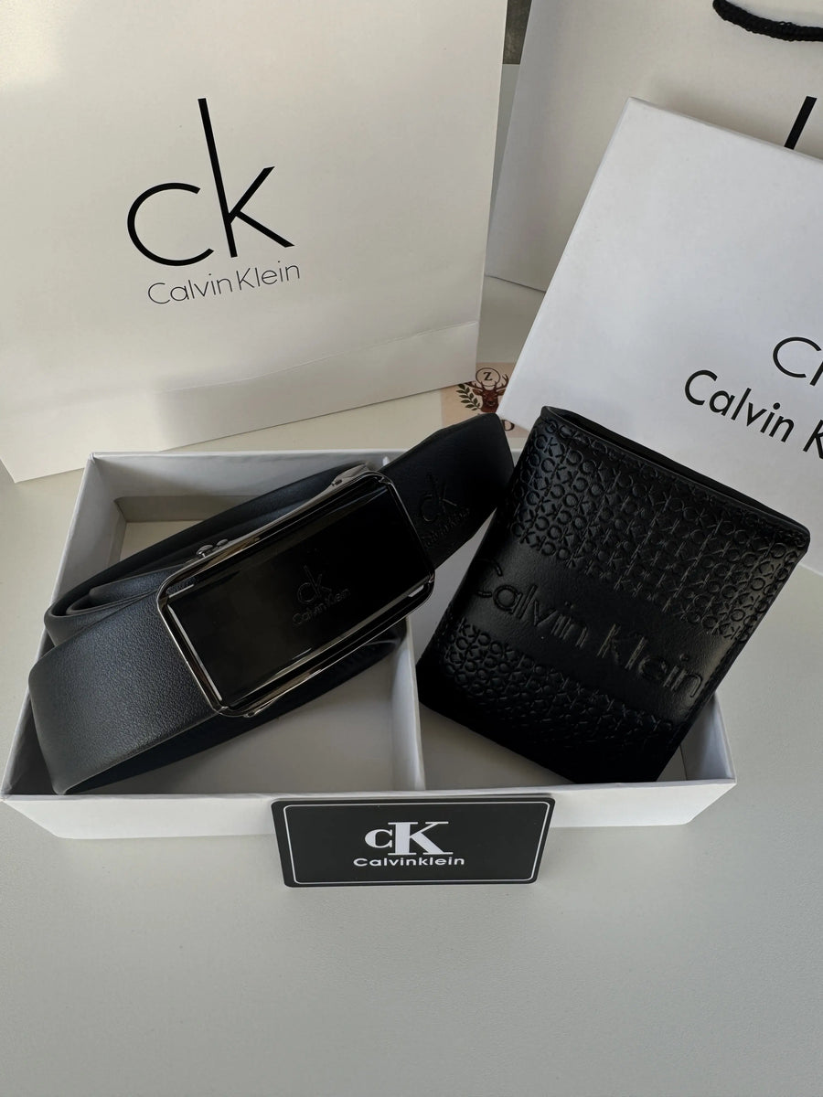 CALVIN KLEIN Wallet & Automatic Belt Set – Premium Gift Set with Box & Bag